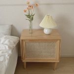 rattan marron magazine cabinet
