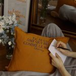 ［即納］Relaxed Cotton-Linen Camel Cushion Cover