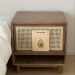 rattan brun magazine cabinet