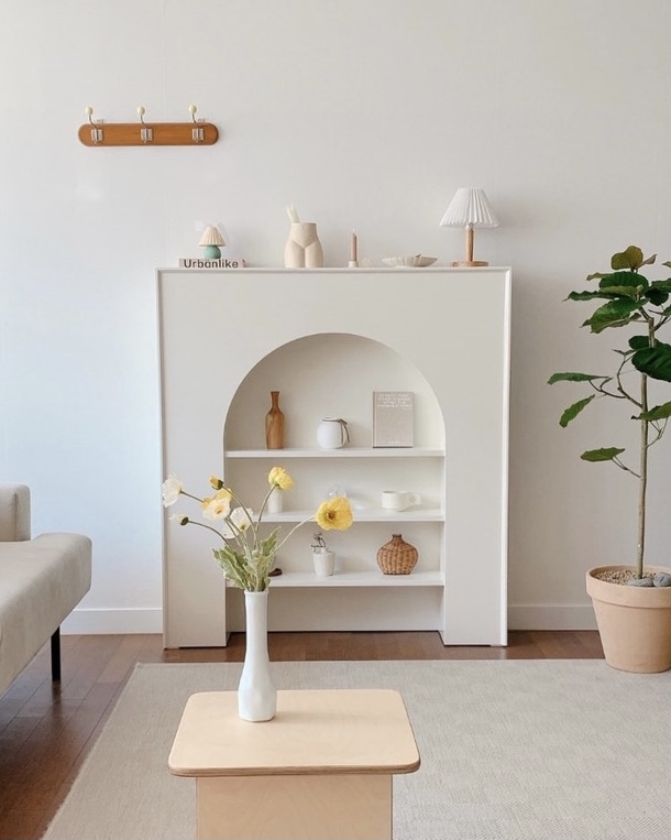 french niche mantelpiece ホワイトマントルピース リビング収納 おしゃれな韓国インテリア・家具laure studio