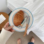 Baby blue cafe dessert plate