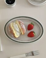 green oval plate