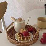 rattan round tray