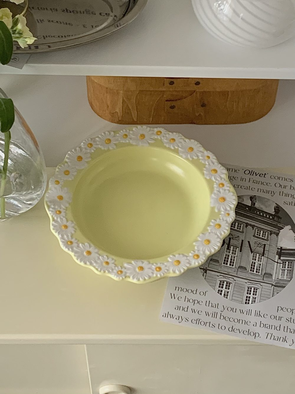 daisy deep plate - デイジープレート フラワーリム 深皿 スープ皿