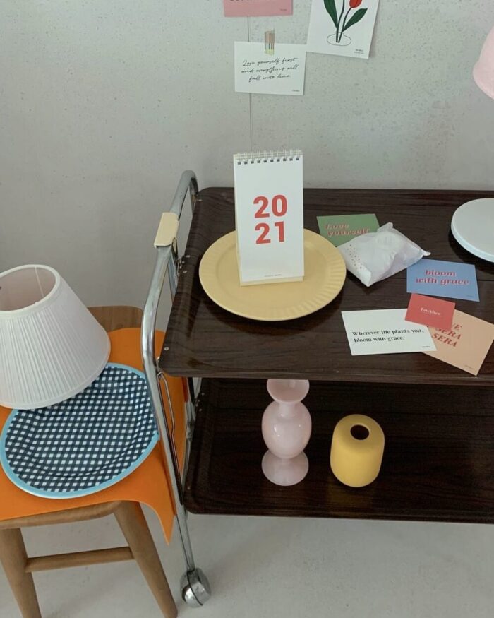 gingham round plate - 画像 (3)