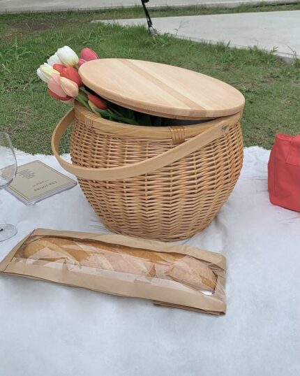 rattan honey picnic basket