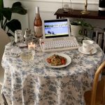 blue fleur tablecloth