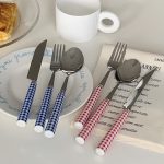 gingham cutlery set