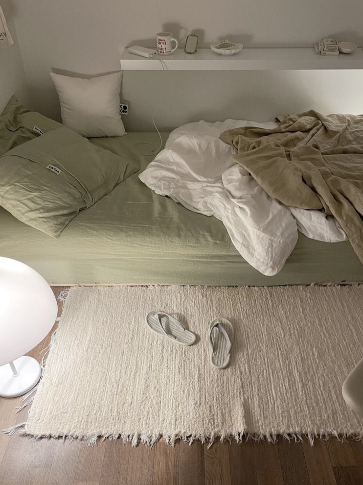 plain cotton rug 韓国 コットンラグ アイボリー 絨毯 ハンドメイド 50×100 70×140 200×160cm- おしゃれな 韓国インテリアlaure studio