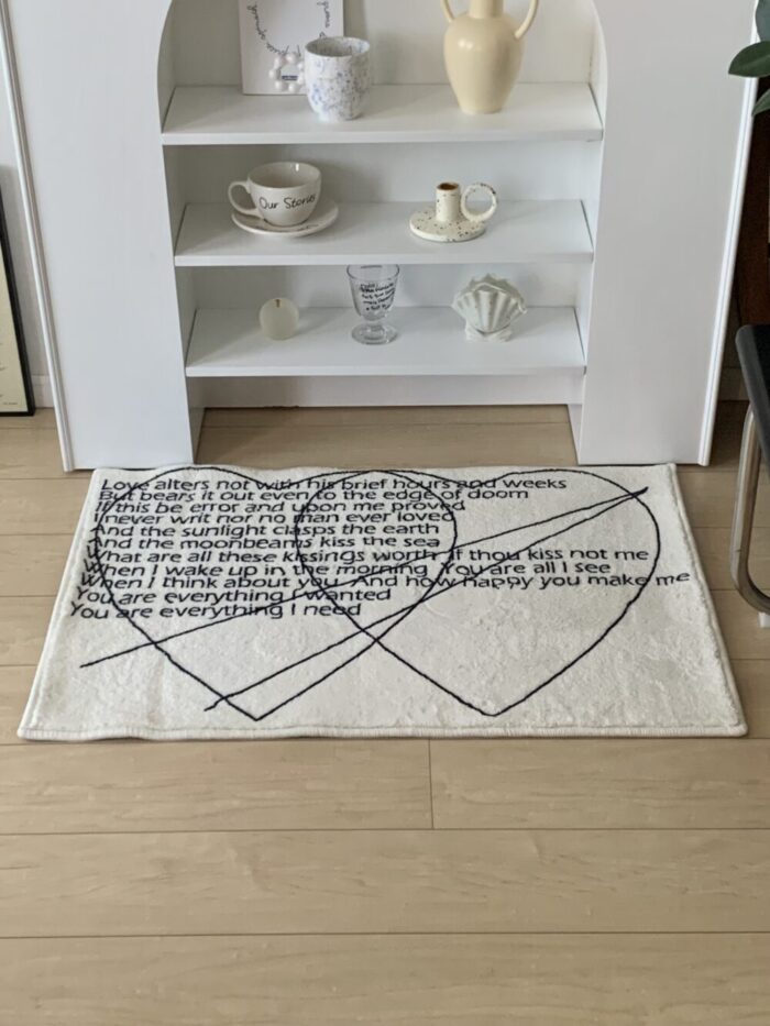 graver heart rug - ハートレタリングラグ カーペット ミニ