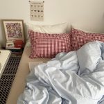 scarlet check pillowcase
