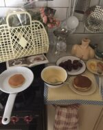 mid-century butter check kitchen cloth