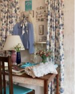 opértum nude beige floral curtain