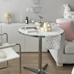 silver round cafe table