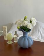 blue pumpkin vase