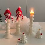 dumpling snowman candle