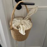 rattan puff round basket