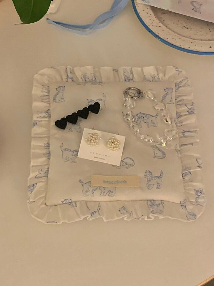 vintage baby cat table/pot mat - 画像 (2)