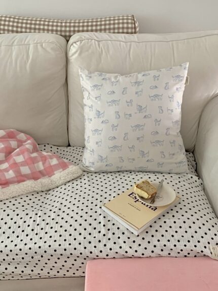 vintage baby cat cushion cover - クッションカバー 45×45cm