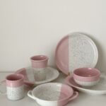 peach dot tableware series