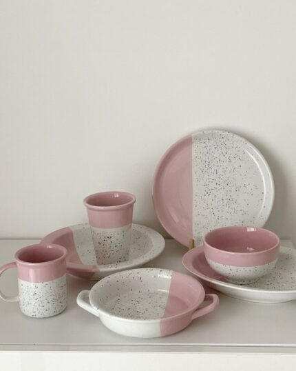 peach dot tableware series