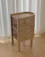 rattan half moon cabinet table - 画像 (2)