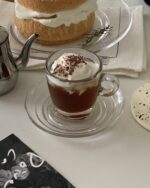 rubis glass cup&saucer