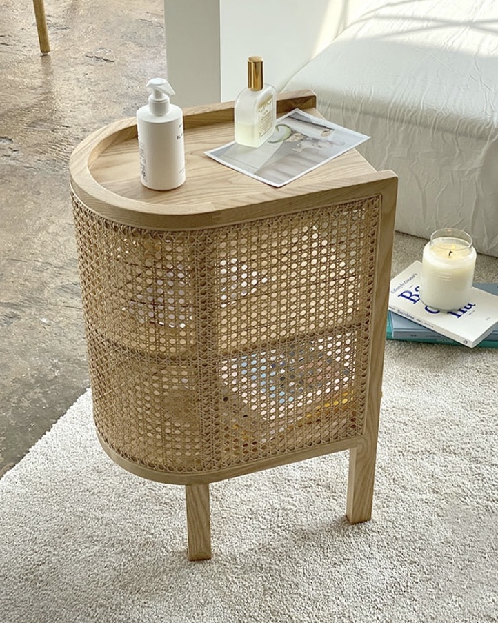 IMG_1329 rattan half moon cabinet table - 画像 (1)