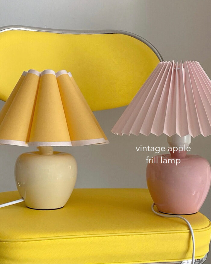 vintage apple frill lamp(butter) - 画像 (3)