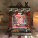 Xmas brick fireplace orgel lamp