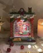 Xmas brick fireplace orgel lamp