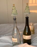 Xmas glass tree bottle stopper