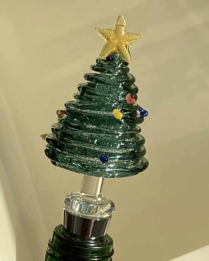 Xmas glass tree bottle stopper - 画像 (4)