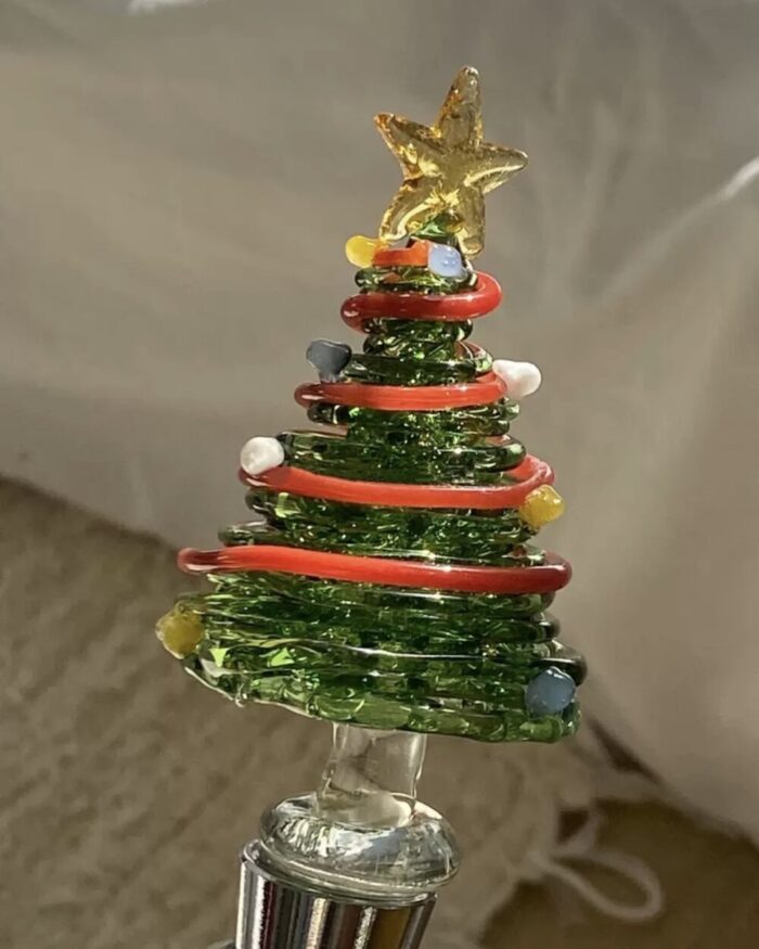 Xmas glass tree bottle stopper - 画像 (5)