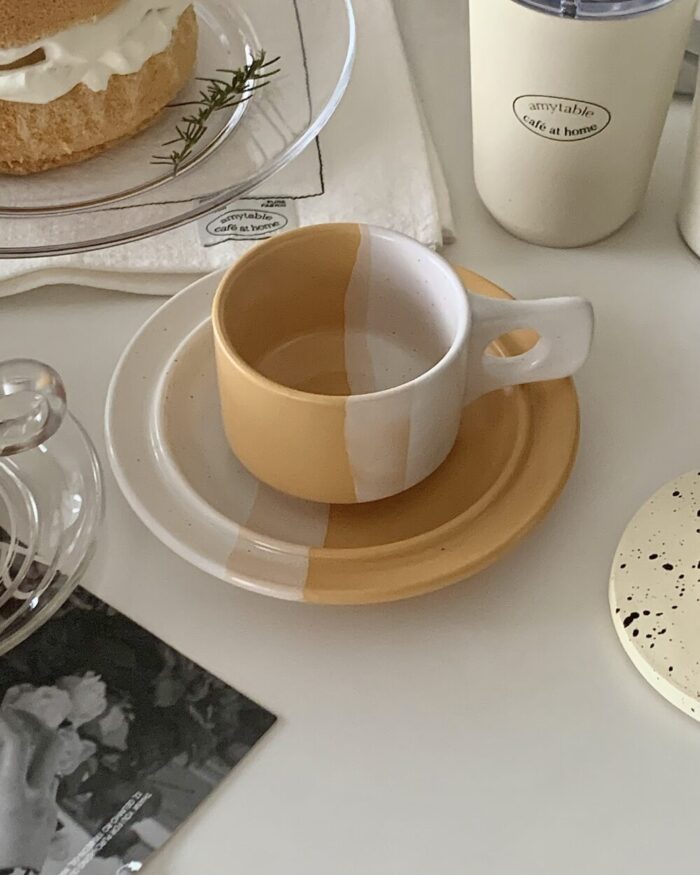 orange cream mug&saucer - 画像 (2)