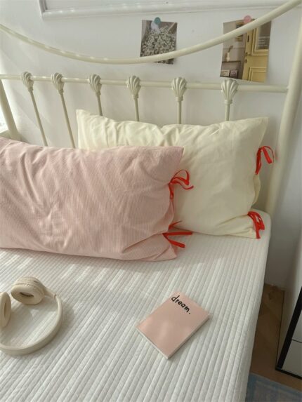 butter cotton tie pillowcase