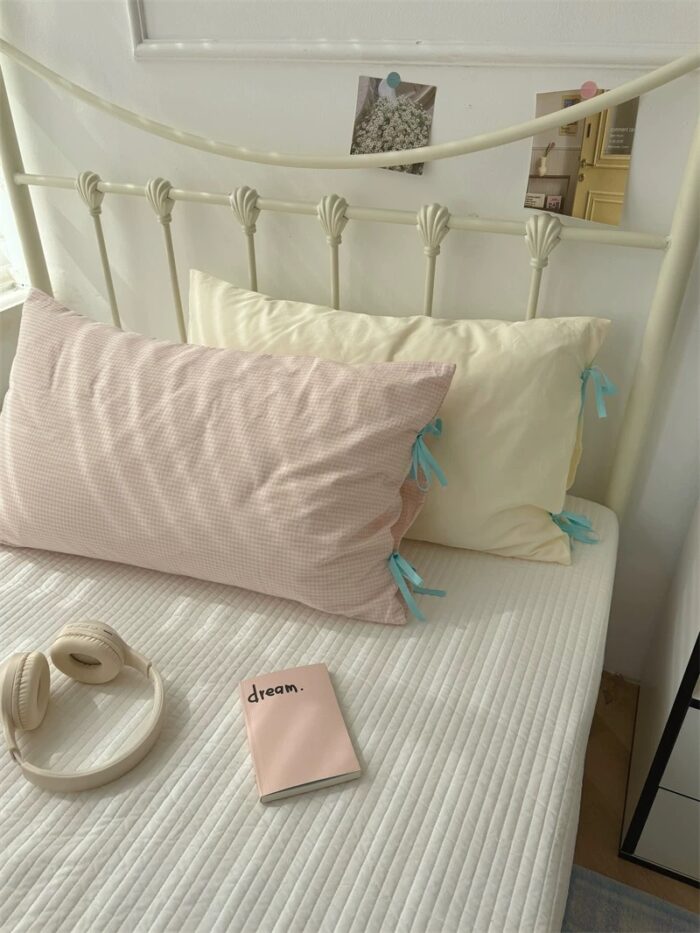 gingham tie pillowcase - 画像 (5)