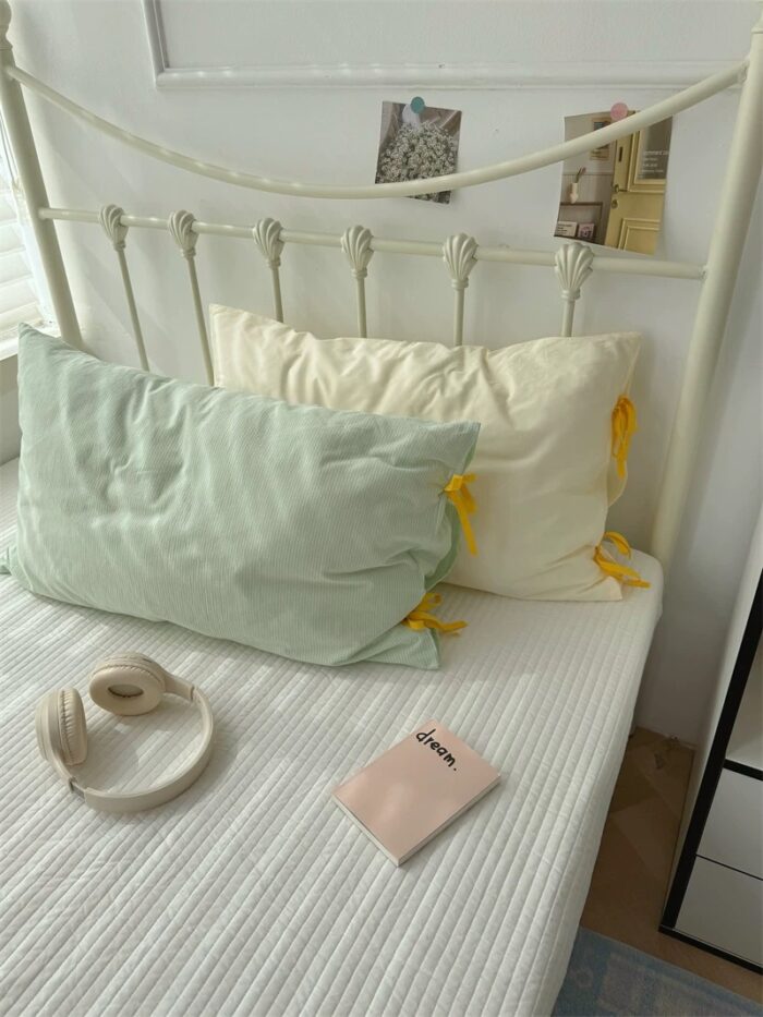 gingham tie pillowcase - 画像 (4)