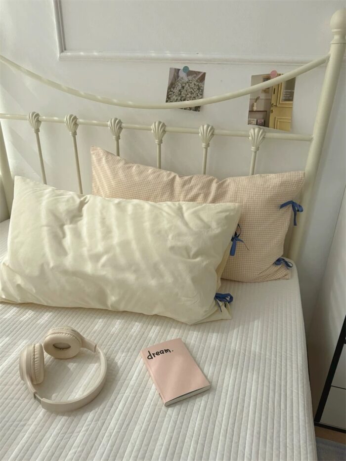 gingham tie pillowcase - 画像 (3)