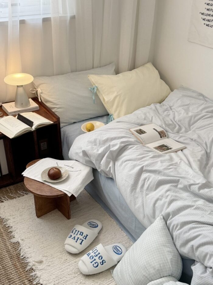 gingham tie pillowcase - 画像 (7)