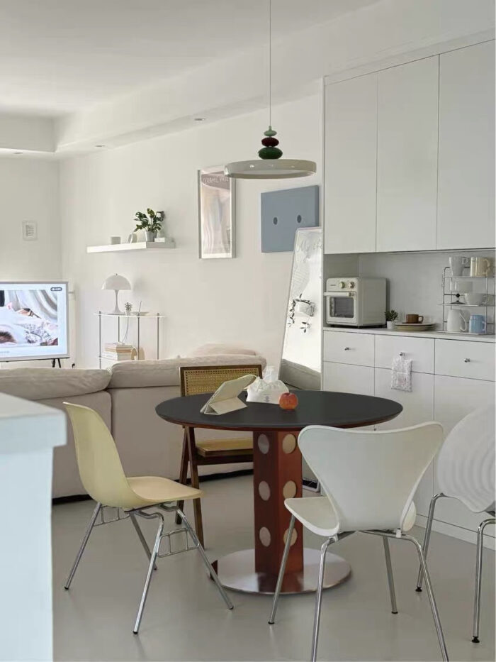 trio round wood table - 画像 (2)