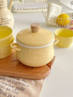 butter enamel cooking pan