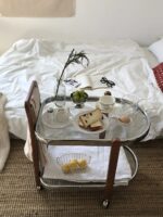 vintage oval glass trolley