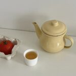 butter enamel tea pot
