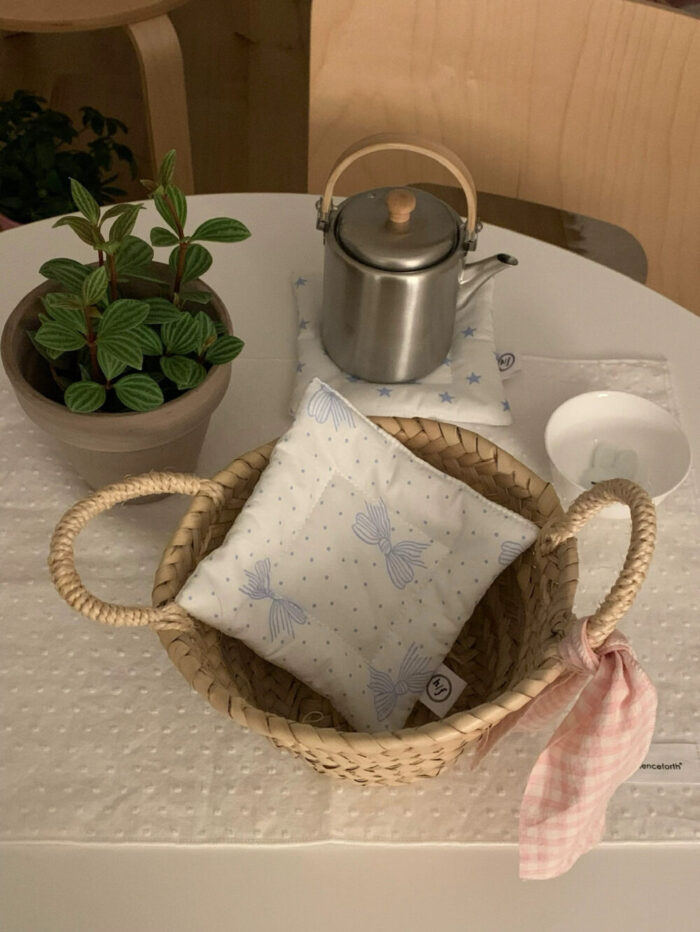 ribbon dot cushion coaster - 画像 (5)