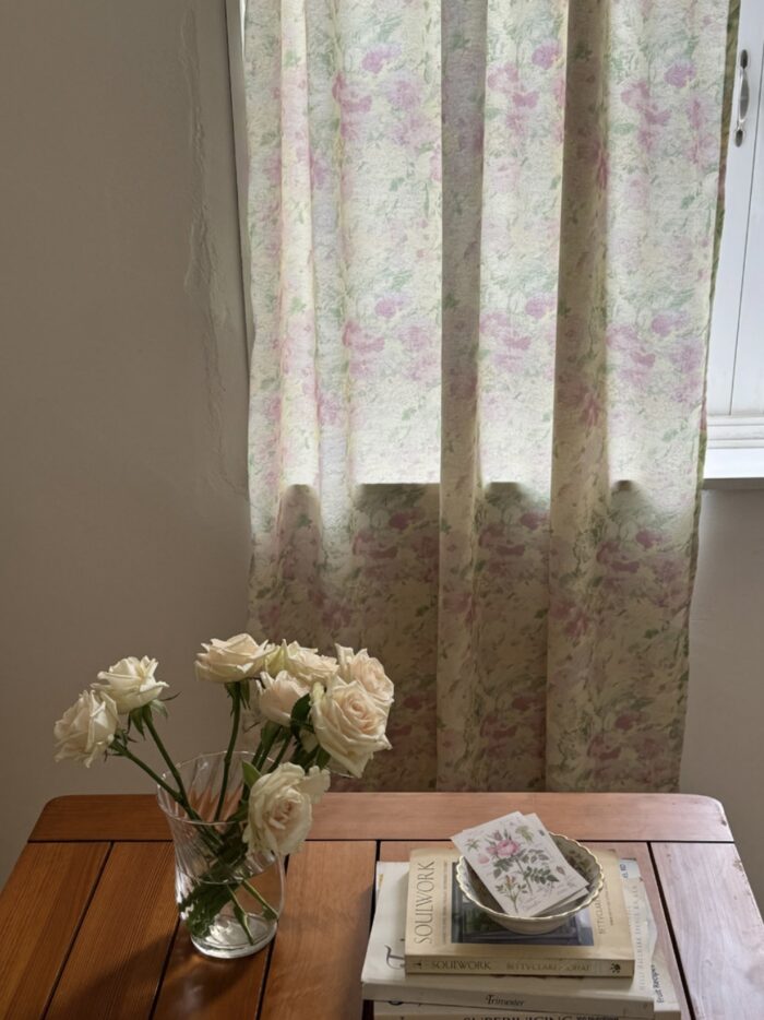 opértum lime lilac floral curtain - 画像 (2)