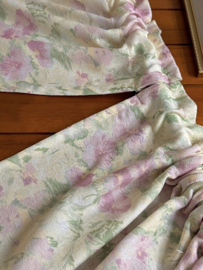 opértum lime lilac floral curtain - 画像 (7)