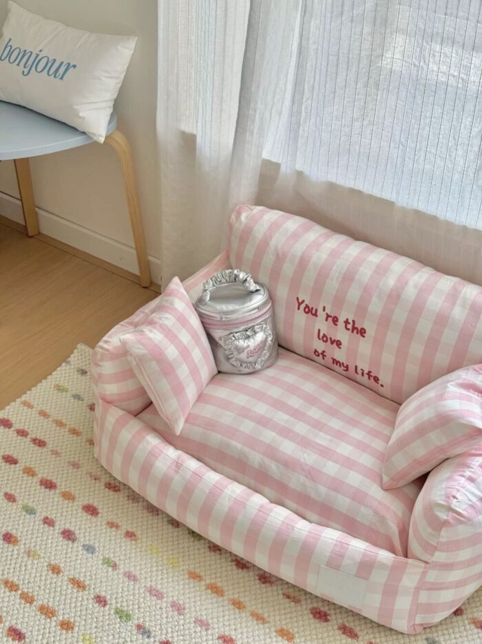 peach check pet bed - 画像 (10)