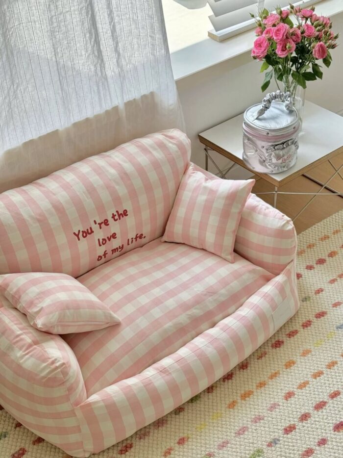 peach check pet bed - 画像 (17)