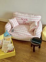 peach check pet bed - 画像 (3)